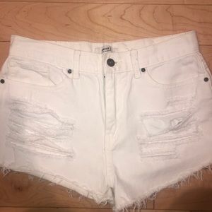 White Jean Shorts